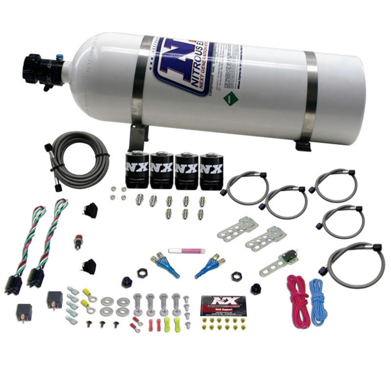 Nitrous Express GM EFI Dual Stage Nitrous Kit (50-150HP x 2) w/15lb Bottle - Burkken Auto Parts