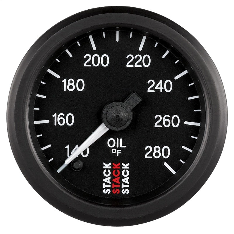 Autometer Stack 52mm 140-280 Deg F 1/8in NPTF Male Pro Stepper Motor Oil Temp Gauge - Black - Burkken Auto Parts