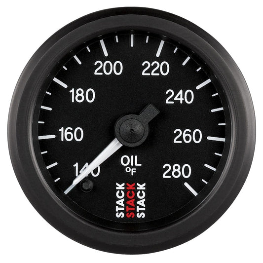Autometer Stack 52mm 140-280 Deg F 1/8in NPTF Male Pro Stepper Motor Oil Temp Gauge - Black - Burkken Auto Parts