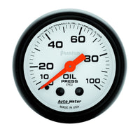 Autometer Phantom 52mm 0-100 PSI Mechanical Oil Pressure Gauge - Burkken Auto Parts