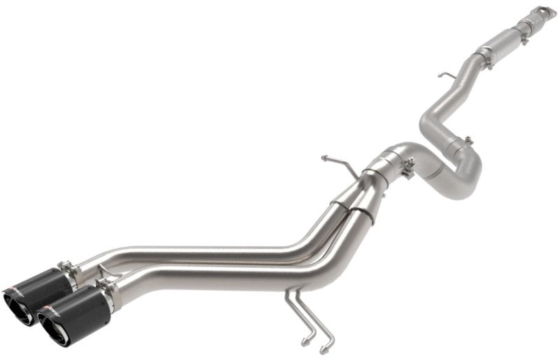 aFe Takeda 2-1/2in to 3in  SS-304 Cat-Back Exhaust w/ C/F Tips 13-17 Hyundai Veloster L4-1.6L - Burkken Auto Parts