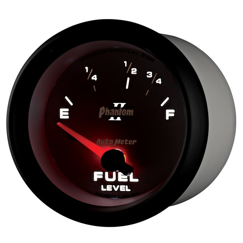 Autometer Phantom II 2-5/8in / 73 Ohms Empty - 10 Ohms Full Electrical Fuel Level Gauge - Burkken Auto Parts