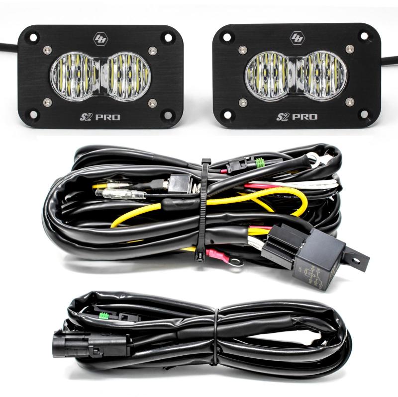 Baja Designs S2 Pro Wide Cornering Pair Flush Mount LED Light Pod Kit - Burkken Auto Parts