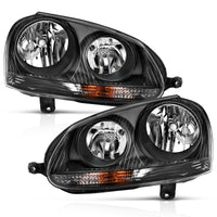 ANZO 2006-2009 Volkswagen Us Rabbit Crystal Headlight Black (Halogen Only) - Burkken Auto Parts