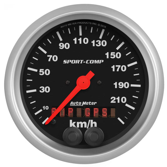 Autometer Sport-Comp 3-3/8in. 0-225KM/H (GPS) Speedometer Gauge - Burkken Auto Parts