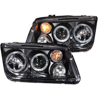 ANZO 1999-2005 Volkswagen Jetta Projector Headlights w/ Halo Black (CCFL) - Burkken Auto Parts