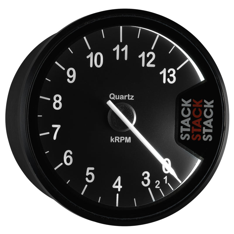 Autometer Stack Clubman Tachometer 80mm 0-3-13K RPM - Black - Burkken Auto Parts