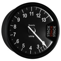Autometer Stack Clubman Tachometer 80mm 0-3-13K RPM - Black - Burkken Auto Parts