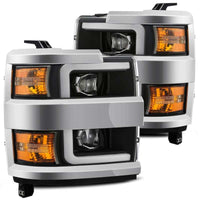 AlphaRex 15-19 Chevy 2500HD PRO-Series Proj Headlights Plank Style Blk w/Activ Light/Seq Signal/DRL - Burkken Auto Parts