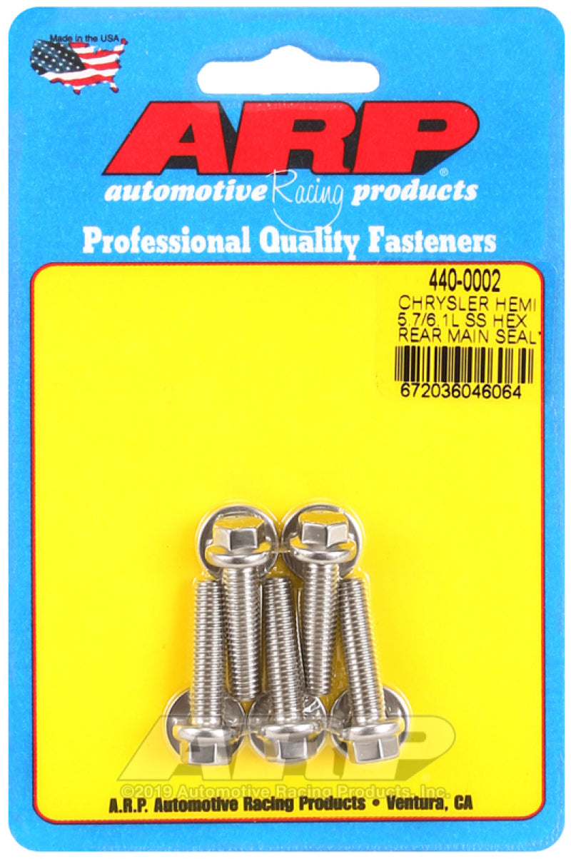 ARP Chrysler Hemi 5.7/6.1L SS Hex Rear Main Seal Plate Bolt Kit - Burkken Auto Parts