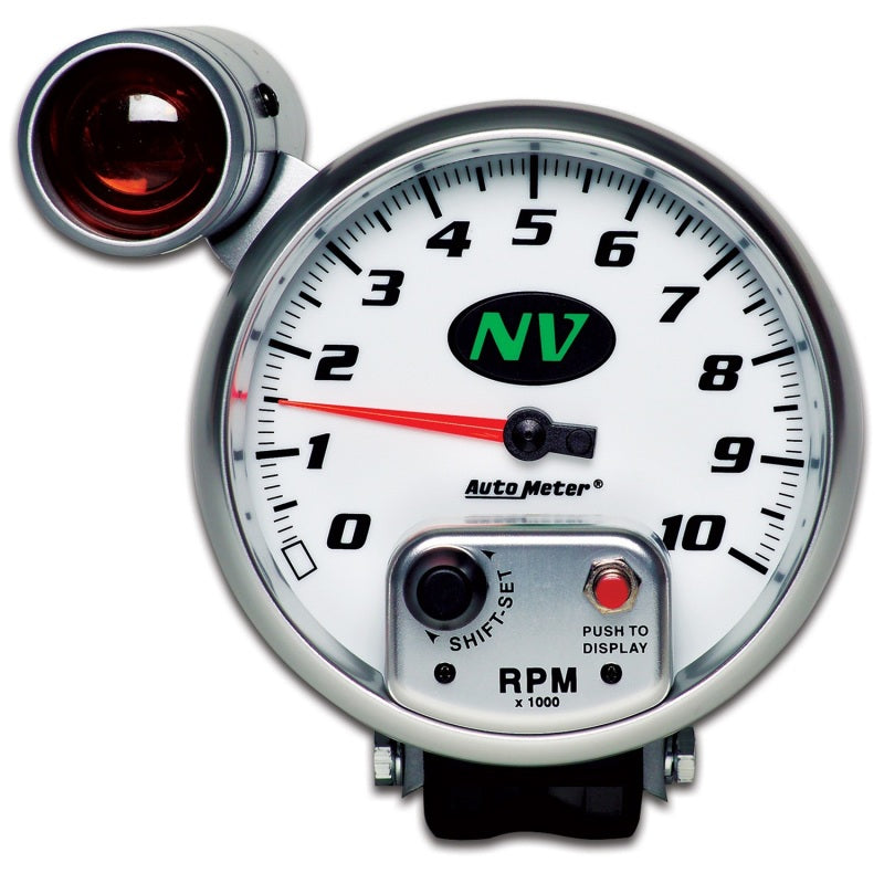 AutoMeter Gauge Tachometer 5in. 10K RPM Pedestal W/ Ext. Shift-Lite NV - Burkken Auto Parts