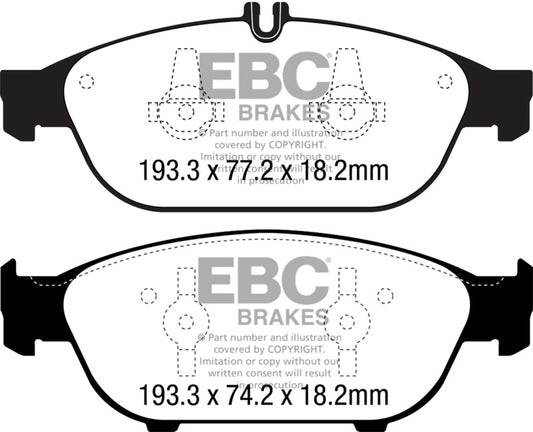 EBC 12+ Mercedes-Benz E550 4.6 Twin Turbo Coupe Redstuff Front Brake Pads