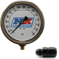 Nitrous Express Nitrous Pressure Gauge 4in-High Accuracy 8AN - Burkken Auto Parts