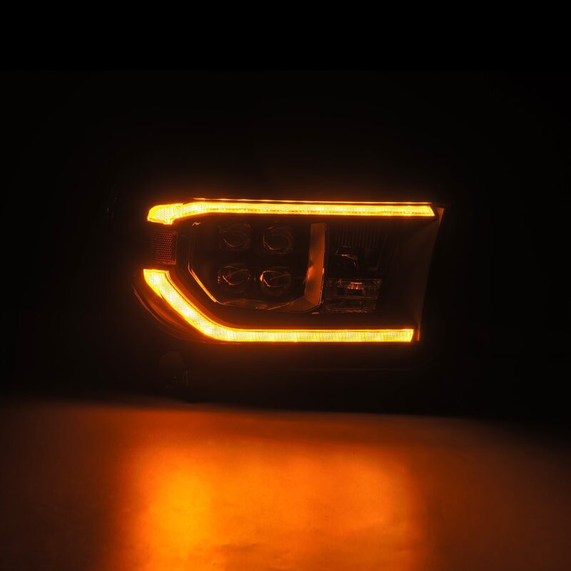 AlphaRex 07-13 Toyota Tundra / 08-17 Sequoia NOVA LED Proj HL Black w/Actv Light Seq. Sig + DRL - Burkken Auto Parts