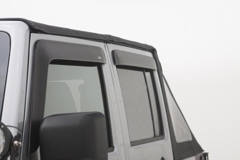 AVS 07-18 Jeep Wrangler Unlimited Ventvisor & Aeroskin Deflector Combo Kit - Matte Black - Burkken Auto Parts