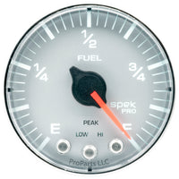 Autometer Spek-Pro Gauge Fuel Level 2 1/16in 0-270 Programmable Slvr/Chrm - Burkken Auto Parts
