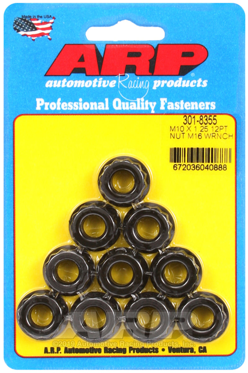 ARP M10 x 1.25 (5) 12-Point Nut Kit (Pack of 10) - Burkken Auto Parts