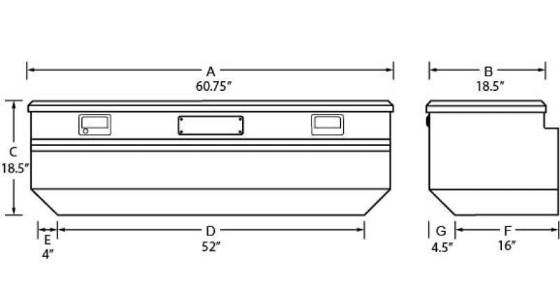 Tradesman Aluminum Flush Mount Truck Tool Box (60in.) - Black - Burkken Auto Parts