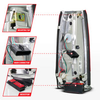 ANZO 88-99 Chevy C/K1500/2500/3500 Full LED Light Tube Taillights Chrome Housing Red/Clear Lens - Burkken Auto Parts