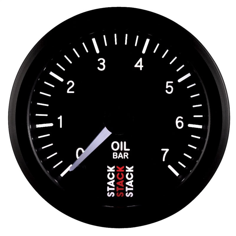 Autometer Stack 52mm 0-7 Bar M10 Male Pro Stepper Motor Oil Pressure Gauge - Black - Burkken Auto Parts