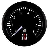 Autometer Stack 52mm 0-7 Bar M10 Male Pro Stepper Motor Oil Pressure Gauge - Black - Burkken Auto Parts
