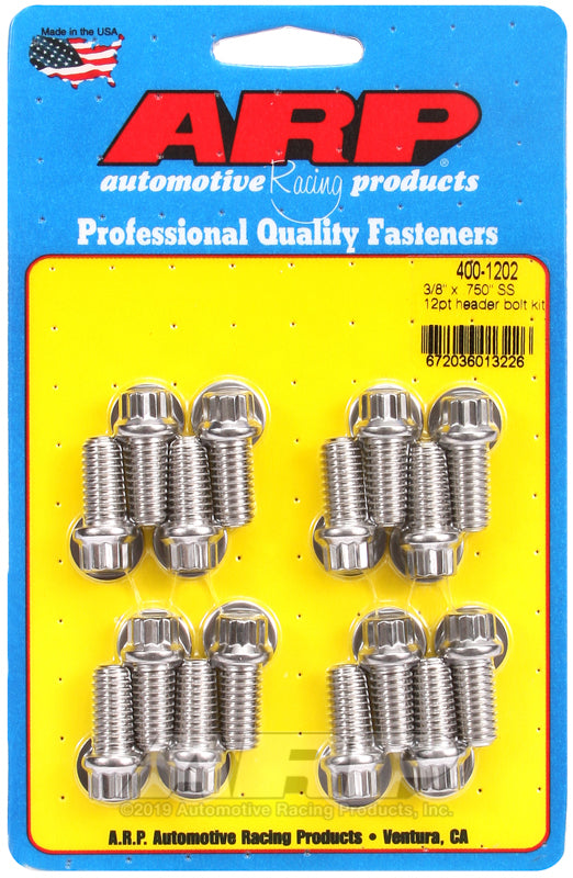 ARP 3/8 x .750 SS 12pt Header Bolt Kit - Burkken Auto Parts