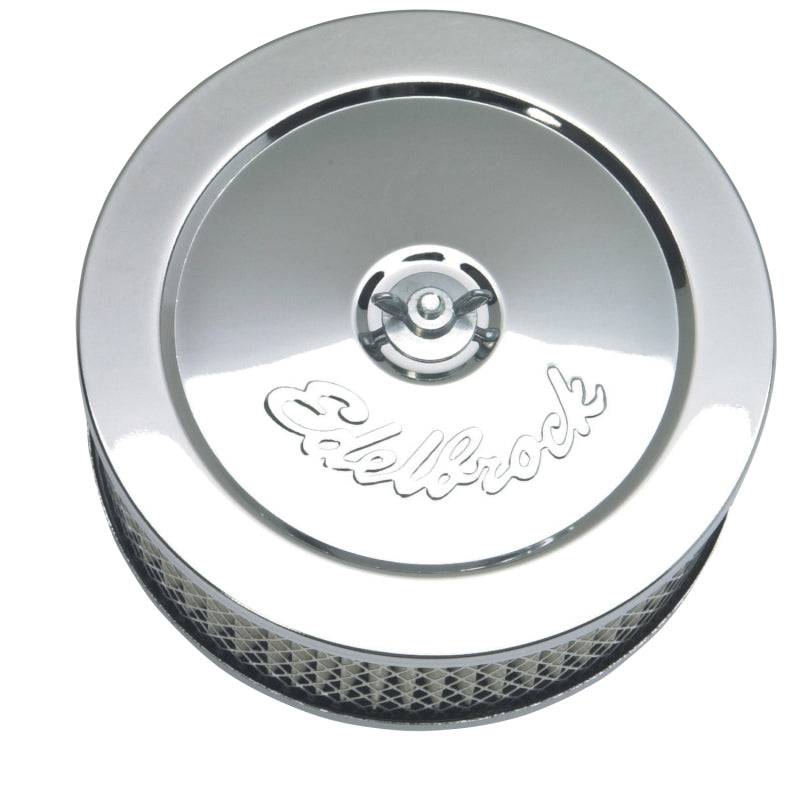 Edelbrock Air Cleaner Pro-Flo Series Round Steel Top Paper Element 6In Dia X 3 625In Chrome - Burkken Auto Parts