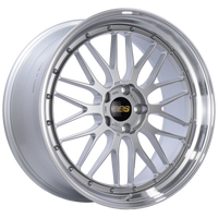 BBS LM 21x10 5x120 ET38 Diamond Silver Center Diamond Cut Lip Wheel -82mm PFS/Clip Required - Burkken Auto Parts