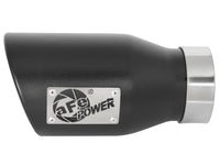 aFe MACH Force-Xp 409 SS Exhaust Tip Black (Left Side) 3in In x 4-1/2in Out x 9in L Clamp-On - Burkken Auto Parts