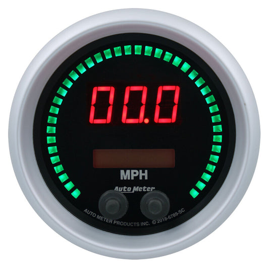 Autometer 85.7mm Black Switchable 260 MPH / 260 KM/H Speedometer Sport-Comp Elite Digital Gauge - Burkken Auto Parts