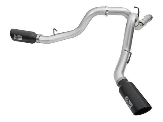 aFe Atlas Exhaust 4in Dual DPF-Back Al Steel w/ Black Tips 16-17 GM Diesel Truck V8-6.6L (td) LML - Burkken Auto Parts
