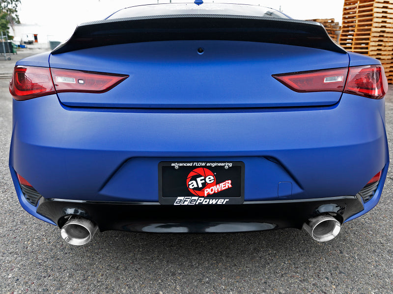aFe POWER Takeda 2.5in 304 SS CB Exhaust w/ Polished Tips 17-19 Infiniti Q60 V6-3.0L (tt) - Burkken Auto Parts