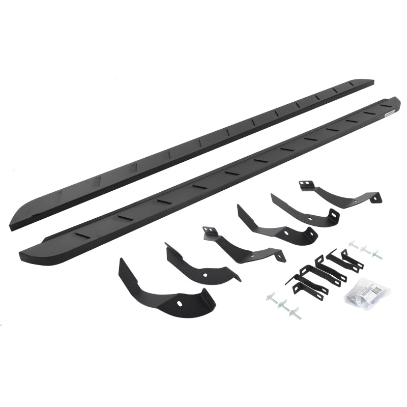 Go Rhino 15-19 GMC Sierra 2500/3500HD CC 4DR Dsl RB10 Slim Running Boards Kit(w/Brackets) - Tex. Blk