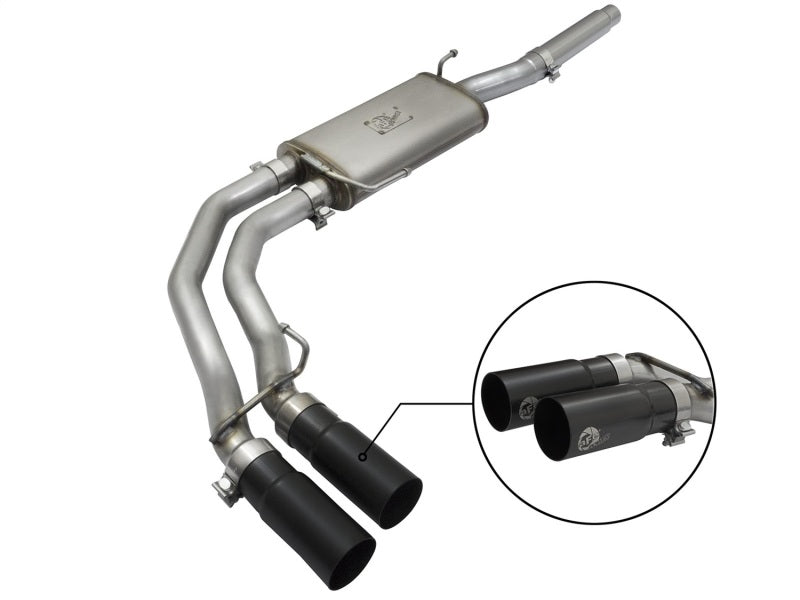 aFe Rebel Exhausts Cat-Back SS Ford F-150 04-08 V8 4.6/5.4L w/ Black Tips - Burkken Auto Parts