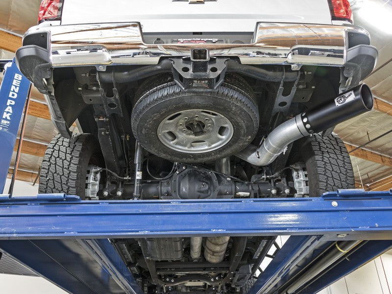 aFe Atlas Exhaust 5in DPF-Back Aluminized Steel w/ Black Tips 16-17 GM Diesel Truck V8-6.6L (td) - Burkken Auto Parts