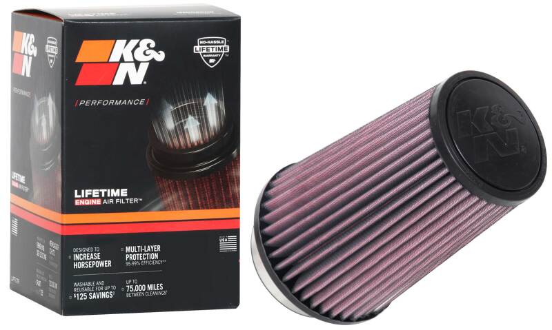 K&N Universal Tapered Filter 3.5in Flange ID x 5.5in Base OD x 4in Top OD x 8in Height - Burkken Auto Parts