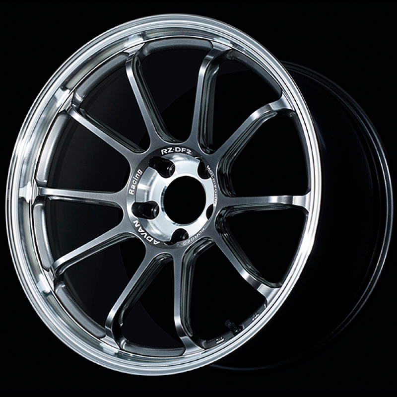Advan RZ-DF2 19x9.0 / +25 Offset / 5x114.3 / 73mm Bore / Diamond Cut and Hyper Platinum Black - Burkken Auto Parts