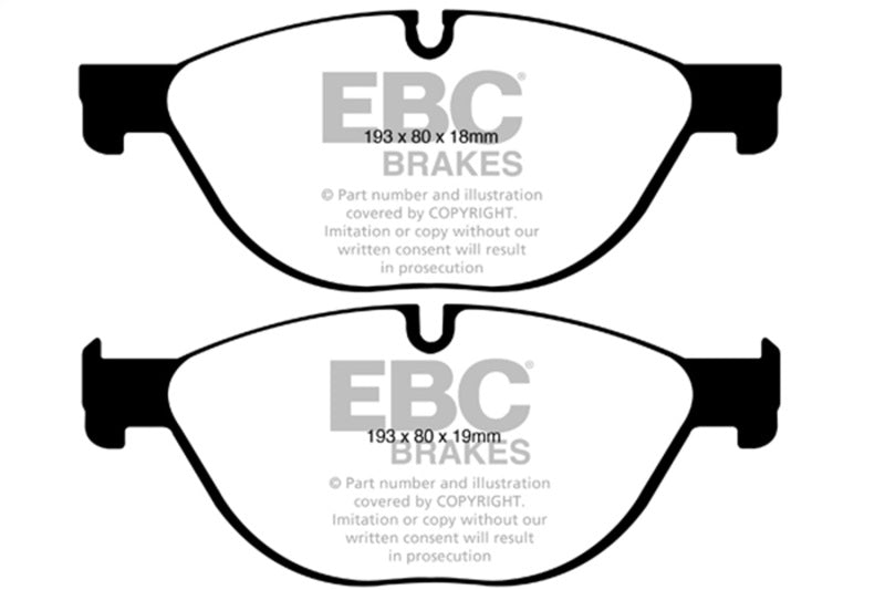 EBC 12-13 BMW 528 2.0 Turbo (F10) Performance Greenstuff Front Brake Pads - Burkken Auto Parts
