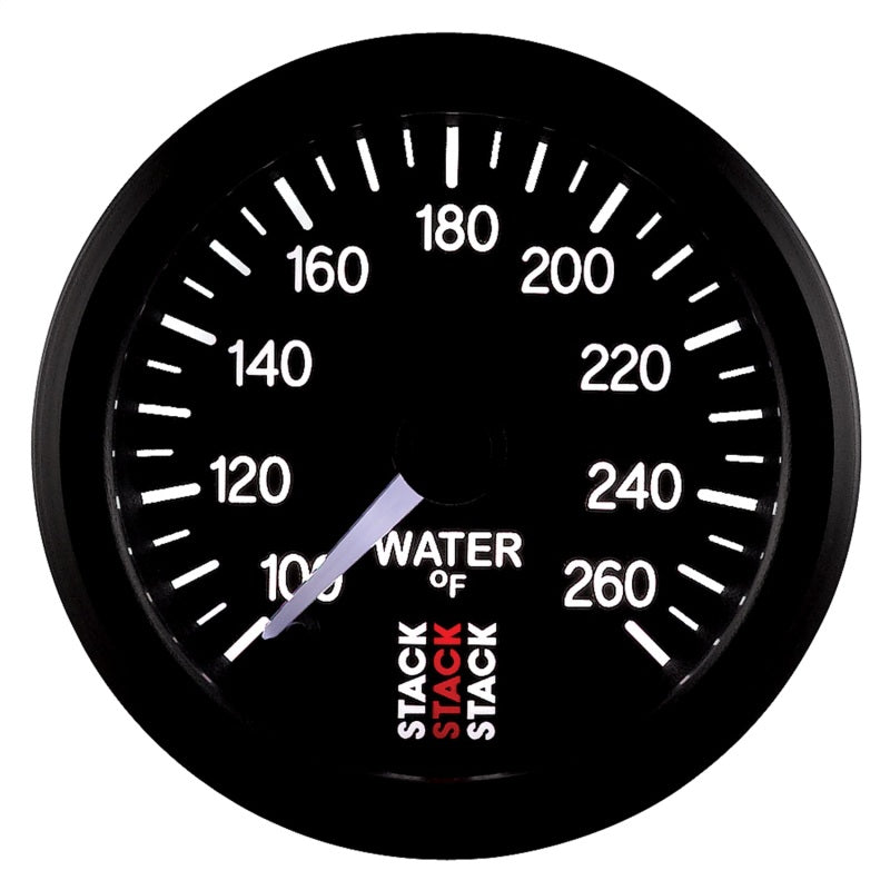 Autometer Stack 52mm 100-260 Deg F 1/8in NPTF Male Pro Stepper Motor Water Temp Gauge - Black - Burkken Auto Parts