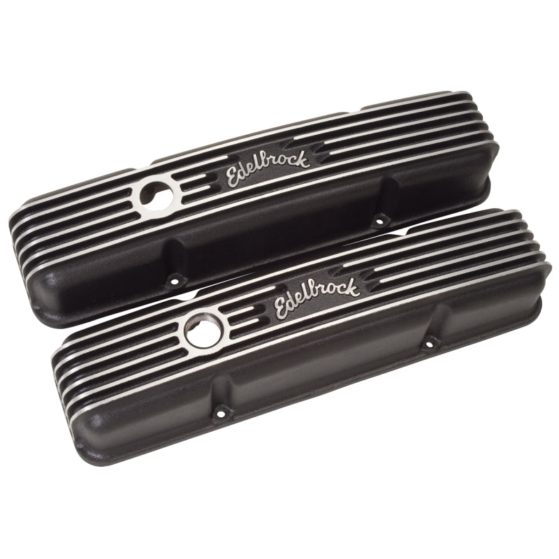 Edelbrock Valve Cover Classic Series Chevrolet 1959-1986 262-400 CI V8 Black - Burkken Auto Parts