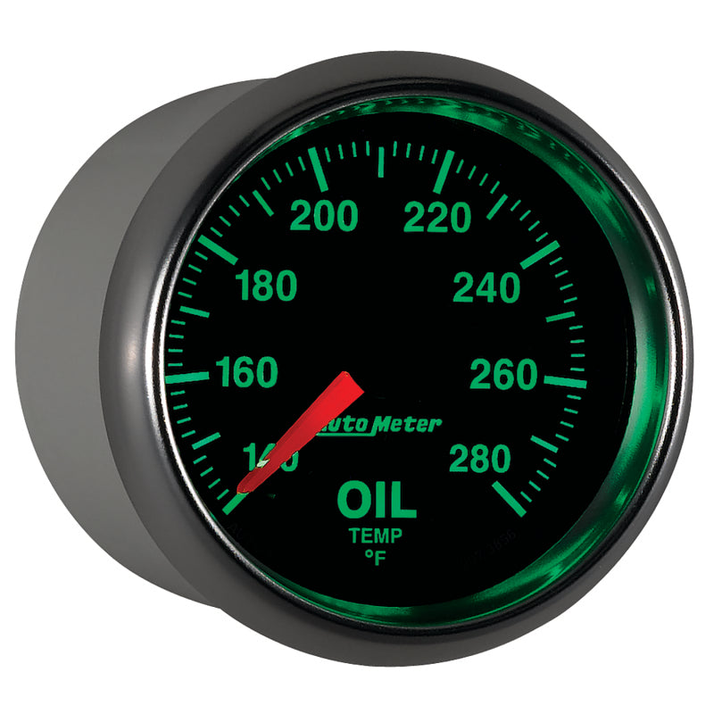 Autometer GS Series 2-1/16in Oil Temperature Gauge 140-280 Degrees Electric Full Sweep - Burkken Auto Parts