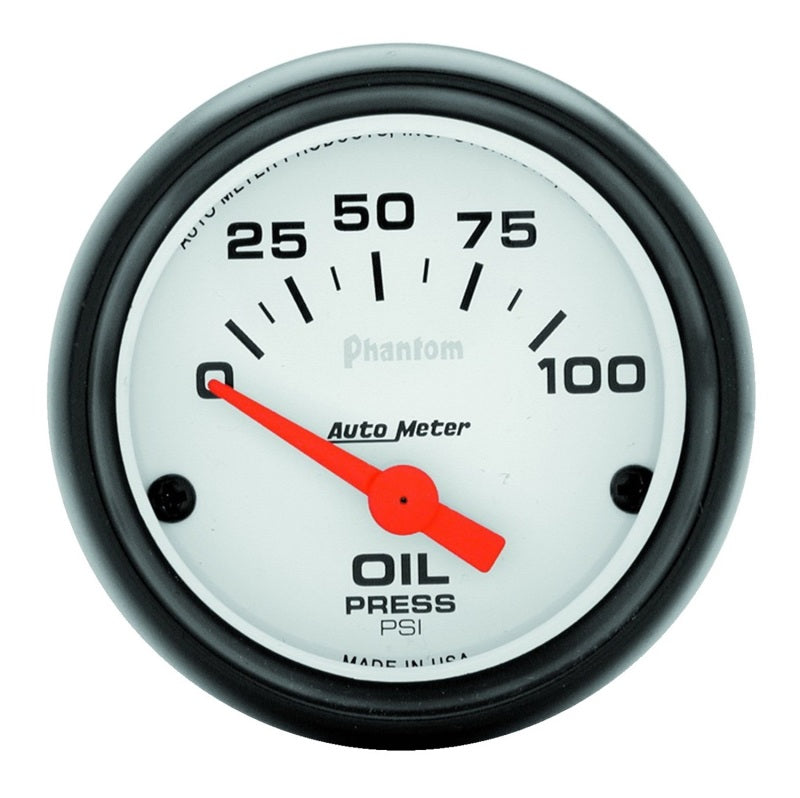 Autometer Phantom 52mm 0-100 PSI Electric Oil Pressure Gauge - Burkken Auto Parts