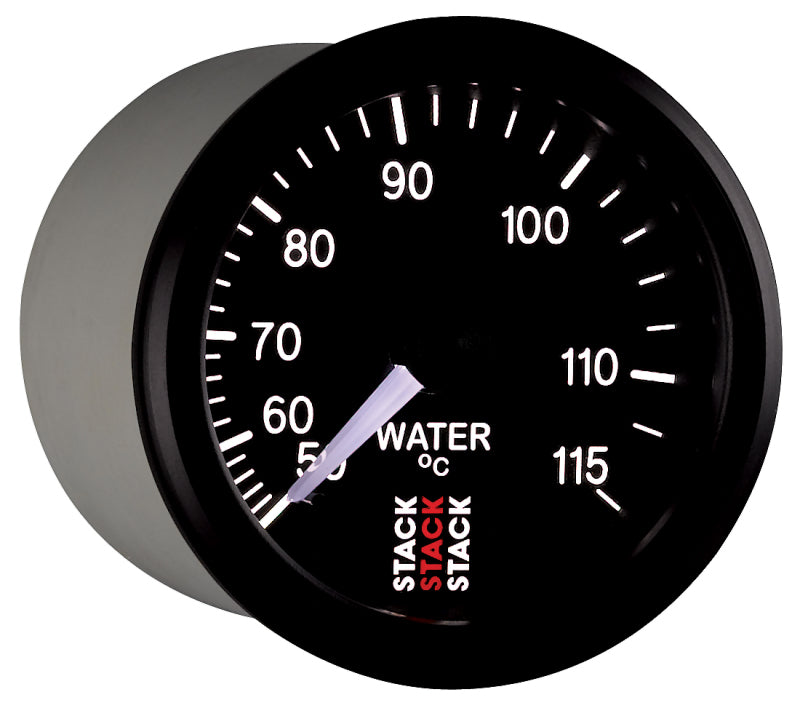 Autometer Stack Instruments 52mm 50-115 Celsius 3/8 BSPT (M) Mechanical Water Temp Gauge - Black - Burkken Auto Parts