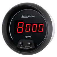 AutoMeter Gauge Tach 3-3/8in. 10K RPM In-Dash Digital Black Dial W/ Red Led - Burkken Auto Parts