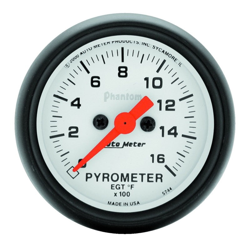 Autometer Phantom 52mm 1600 Deg F Electronic EGT Gauge Kit - Burkken Auto Parts
