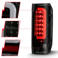 ANZO 1987-1996 Ford F-150 LED Taillights Black Housing Smoke Lens (Pair) - Burkken Auto Parts