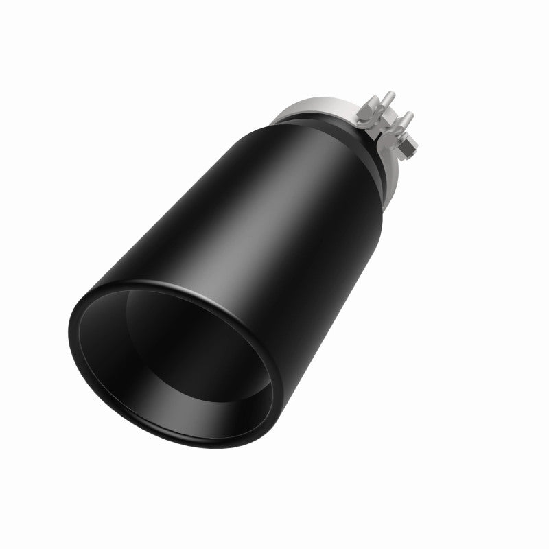 MagnaFlow Tip Stainless Black Coated Single Double Round Single Outlet 5in Dia 4in Inlet 13in L - Burkken Auto Parts