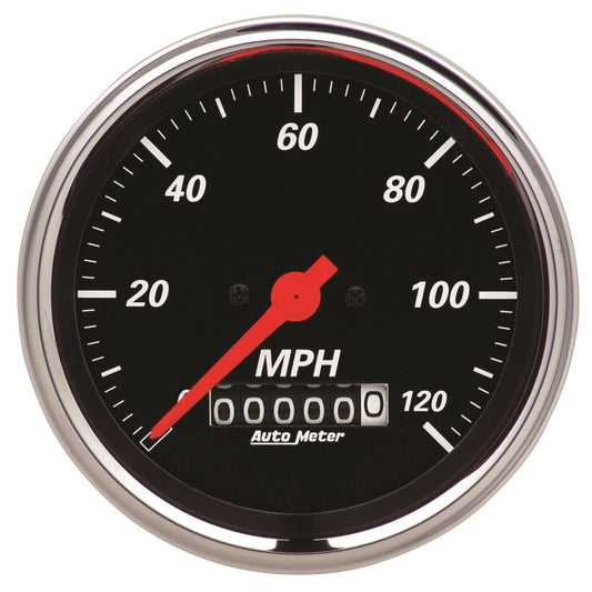 Autometer Designer Black 3-3/8in Electrical 120MPH Speedometer w/ Wheel Odometer - Burkken Auto Parts
