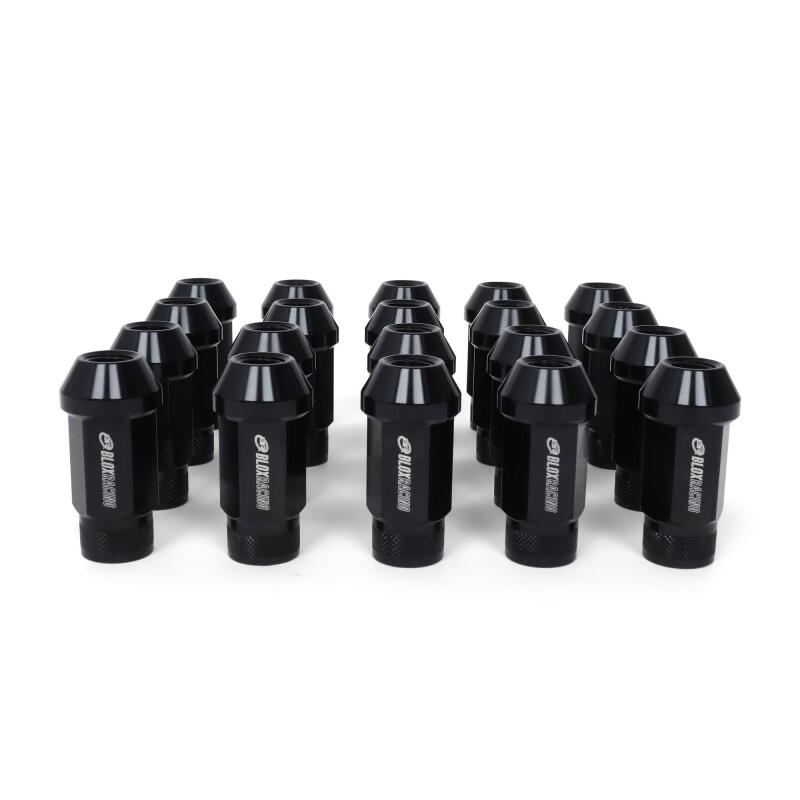BLOX Racing Street Series Forged Lug Nuts - Black 12 x 1.5mm - Set of 16 (New Design) - Burkken Auto Parts