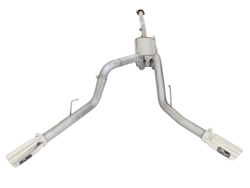 aFe MACHForce XP Exhaust 3in SS Dual Side Exit CB w/ Polish Tips 15 Ford F150 Ecoboost V6-2.7L/3.5L - Burkken Auto Parts